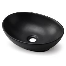 Lavabo Da Appoggio Ovale Ovalis Ceramica 41 Cm Nero Opaco