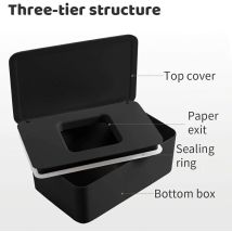 Babyfeuchttuchbox, Feuchttücherbox Mit Deckel, Für Trockenes Und Feuchtes Taschentuchpapier, Serviettenboxen, Für Zuhause Und Büro (schwarz)