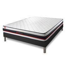 SOMNESS Matratzen-Set 180x200 cm – 19 cm Dicke – 100% Polyurethanschaum – mikroperforierter Bezug – 12 Latten aus Pappelholz