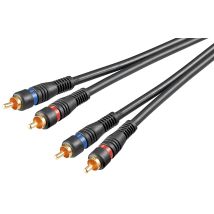 Wentronic - Stereo-verbindungskabel 2x Cinch, Zweifach Geschirmt, 2x Cinch-stecker 2x Cinch-stecker. Kabellänge 10 M