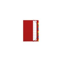 Ordnungsmappe Deskorganizer Premium Din A4 225g/m² Karton Polypropylenfolie Kaschiert Farbe: Rot Farbe Des Fächerblocks: Mehrfarbig 12 Fächer