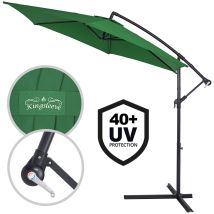 Kingsleeve - Sombrilla De Jardín Ø300cm Inclinable Soporte Uv50+ Parasol Repelente Al Agua Ajustable Terraza Jardin Verde