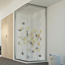 Idralite - Box Doccia Angolare Scorrevole Vetro Stampato H 198 Mod. Evolution 100x120 Cm Rettangolare