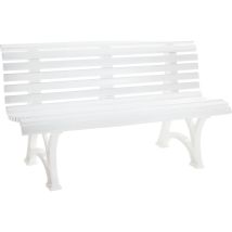 Banc d'extérieur en plastique – 13 lames – 1500 mm – Blanc – Jardin piscine