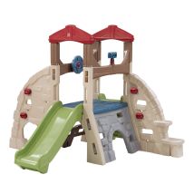 Aire De Jeux Alpine Ridge Avec Toboggan Extra-long – 5 Murs D'Escalade – Plateforme Avec Guidon – Pour Enfants Jusqu'à 27,2 Kg – Step 2