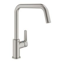 Grifo De Cocina Monomando De Caño Alto Grohe Start 2021 Supersteel + Microfibra