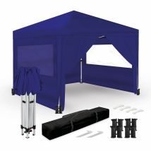 Carpa Pieghevole 3x3m – 4 Pareti Laterali – Blu – Giardino Esterni