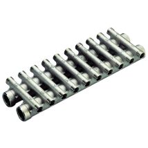 Collettore Compatto In Ottone Nichelato Per Riscaldamento 3/41/2 4+4 Tiemme Raccorderie Spa
