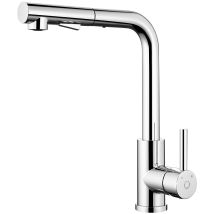 Rubinetto Da Cucina Estraibile Con 2 Modalità Di Getto, Rubinetto Per Lavello, Miscelatore Girevole A 360°, Cucina, Cromato - Cecipa Max