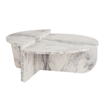 Calicosy – Set di 2 tavolini da caffè arrotondati – 90 cm x 60 cm, 85 cm x 30 cm – 17,1 kg
