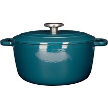 Cocotte Con Coperchio - Cosy & Trendy - Fontestic - Ghisa Smaltata - Ø24 Cm - 4,6 L - Tutti I Fuochi, Incluso Induzione - Blu
