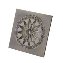 Vtizikl Drain De Douche En Laiton, Carré Siphon De Sol Anti-odeur Grille Douche Pour Salle De Bain Grand Calibre 10 X 10 Cm