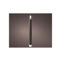 Led-kerze Wachs Farbe Grau, Ø2 X 24,5 Cm, 2 Stück