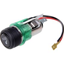 Accendisigari illuminato 12/24 Volt 12 V – Nero – Spina accendisigari – IWH