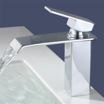 Homelody - Waschtischarmatur Wasserfall Wasserhahn Bad Chrom Kaltes Und Heißes Badarmatur Wasserhahn Waschbecken Für Badezimmer Einhebelmischer 