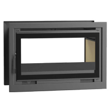 Fm Biomasa - Insertable De Leña 100 Cm A 2 Caras Con 2 Puertas Y Turbinas Fm Modelo It-102 Cristal Serigrafiado
