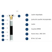 Mateu - Latiguillo Sanit Mh 3/8-3/8'-40cm 20b 110o Aenor In. Filnox