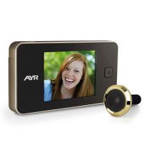 Mirilla digital dorada de latón pulido 7521 – Pantalla LCD 4.3 TFT – Sensor CMOS 0.3 MP – Adaptable a puertas de 38 a 110 mm