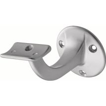 Hermeta - Soporte Pasamanos 3505 Aluminio, Plateado, Placa De Pared Anodizada 56mm