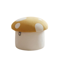 Wahson Kids Storage Footstool Chenille, Upholstered Mushroom Toddler Ottoman Stool, Soft Padded Nursery Seat For Bedroom Playroom, Yellow