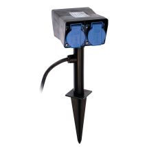 As-schwabe - 2-fach Erdspieß-verteilersteckdose 230v 16a 2m H07rn-f 3g1,5 Ip44