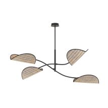 Epikasa - Lampada A Sospensione Lotus, Metallo, Tessuto, Beige, 105x59x105 Cm