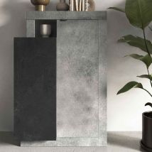 Stilprojectstore - Credenza Colonna Soggiorno 2 Ante L87x142x42 Cm - Freedom Cemento / Piombo