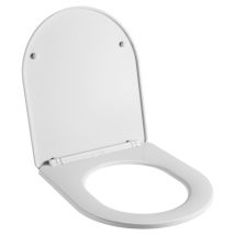 Cecipa Max Sedile Wc Universale Coperchio Con Chiusura Ammortizzata Soft, Sgancio Rapido, Copriwater Antibatterico, Forma Di D, Bianco