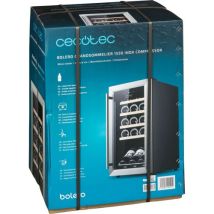 Cecotec - Vinoteca Bolero Grandsommelier 1550 Inox Compressor, 15 Flaschen Of Fassungsvermögen, Tür Und Griff Aus Edelstahl, Hohe Leistung, Reguliert 