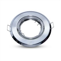 Clareo - V-tac Runder Led-einbaustrahlerhalter Gu10, Farbe Chrom (box Mit 2 Stück)