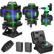 Abc - 4d Laser Level 16 Lines 3° Auto Leveling Machine Usb Rechargeable Lithium Battery Leveling Tool With Vertical And Horizontal Tilt Lines - Blue