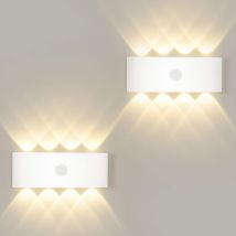 Lampada Da Parete 8w Con Sensore Di Movimento, Lampada Da Parete Con Accensione E Spegnimento Automatico Bianco Caldo 3000k, Lampada Da Parete Con 