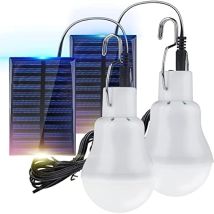 2 Tragbare Solar-campinglampen, Led-solarlampen, Notleuchten, Gartenlaternen, Solarbeleuchtung Mit Haken, Lampenpanel Für Camping, Angeln, Wandern Und