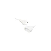 Verlängerungskabel (2 P) M / W - 2 X 0,75 Mm² - 6 A - Weiß - 5 M - Erard