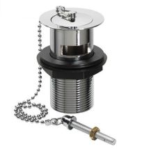 Keyplumb - Bathroom Plug Hole And Chain Basin Sink Metal Slotted Waste Chrome