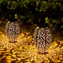 Lanterne Solaire Métal Suspendue Motif Nuage Fleur