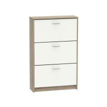 Ptarch - Zapatero 3 Trampones Toledo En Roble Cambrian/blanco. 74cm(ancho) 119.5cm(altura) 25cm(fondo)