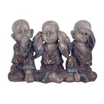 Altri – Statue di Buddha in resina grigia – 17x12x25 cm – 830 gr