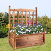 Blumenkasten Mit Rankgitter, Rankkasten Holz, Hochbeet Pflanzkübel Pflanzkasten Balkon, Garten Wetterfest