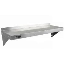 Kukoo - 2 Estantes De Pared 125cm X 30cm De Acero Inoxidable Para Café, Bar Y Restaurante Estante Cocina Organizador Estante Metalico Cocina Pared 