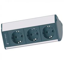 Evoline - Eck-steckdose Dockcuisine Aluminium-optik 3-fach Unterbausteckdose