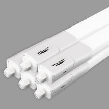 5 Stück Feuchtraumleuchte Led 115cm, 36w 4320lm Led Deckenleuchte Röhre, Verknüpfbar Werkstattlampe Ip65 Wasserfest Leuchte, Feuchtraum Wannenleuchte 