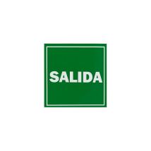 Señal Adhesiva Salida Verde Y Blanca 21x21 Cm Plástico, Alta Durabilidad Y Fácil Instalación