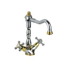 Paffoni - Monomando Lavabo Con Caño Orientable En Color Cromo-oro Belinda Fblv075co Cromo / Dorado