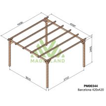Maderland - Pérgola De Madera Maciza Barcelona ( ) - Gardeneas - 420 X 420 Cm