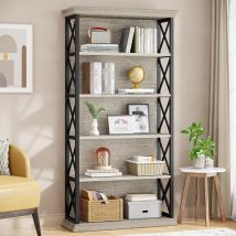 Tribesigns Bibliothèque Industrielle À 6 Niveaux, 180,3 Cm, À Poser Au Sol, 5 Étagères De Rangement Pour La Maison, Le Bureau, Le Salon, La Chambre À 