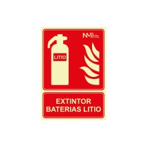 Schild Lithiumbatterie-Feuerlöscher Klasse A 21 x 30 cm – robustes Material – Sicherheitsmittel für Notfälle