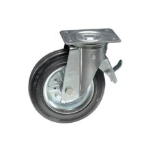 Stahlrad mit Schwenkplatte und Bremsrolle – Ø100 mm – 100 kg – 4 Stück