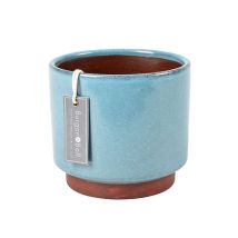 Malibu Blue Large Glazed Pot – 14 cm Diameter x 13 cm High – Perfect for Boho Style Decor – Burgon & Ball