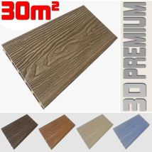 Listone Wpc 3d 30m² Per Pavimentazione Decking Colore Teak Plus Effetto Legno Listone 146x2200mm Spessore 25mm